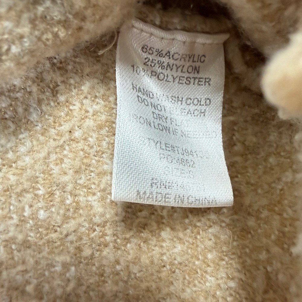 Fantastic Fawn Sweater‎ Womens Small Star Print Distressed Hem Knit Tan White - Picture 6 of 6